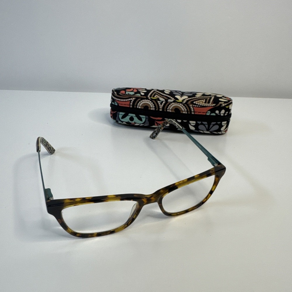 Vera Bradley Sierra Brown Tortuoise Teal Eyeglass Frames 51-16-140 with Case
